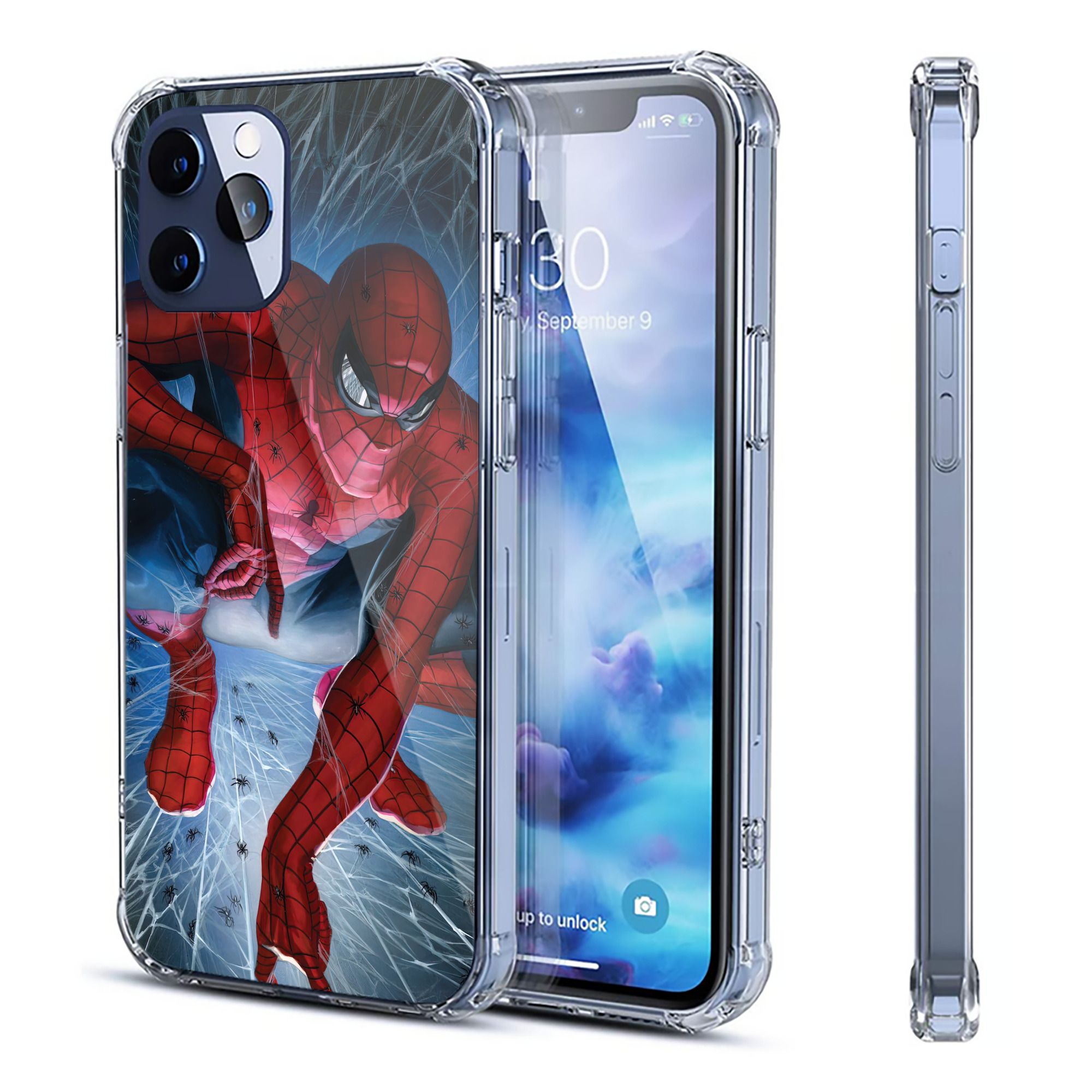（画像用） Spider Man スパイダーマン 【iPhone 12シリーズ対応】透明スマホケース（クリアソフトケース）
